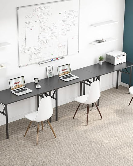 Need Computer Desk Folding Table Writing Desk/Compact Desk/Foldable Desk with BIFMA Certification, No Install Needed, Black AC5CB-100-60 - LeafyLoom