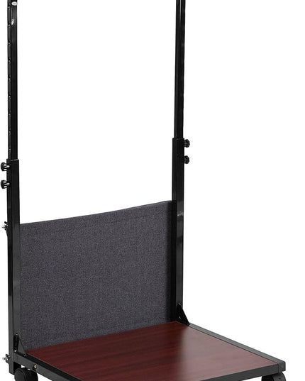 Flash Furniture Charger Mobile Sit-Down, Stand-Up Mahogany Computer Ergonomic Desk with Removable Pouch (Adjustable Range 27'' - 46.5'') - LeafyLoom