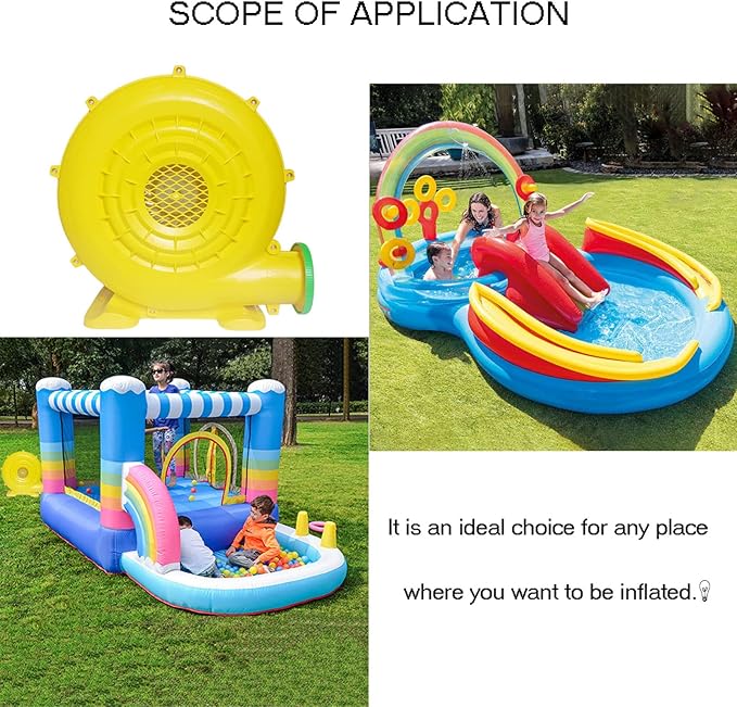 Air Blower 750 Watts, Bounce House Blower for inflatables Jump House, Inflatable Castle and Jump Slides, Efficient and Convenient Commercial Inflatable Blower for Bounce House (Style C-750W) - LeafyLoom