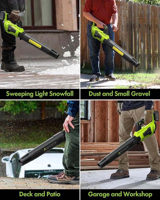 Leaf Blower Cordless with Battery and Charger - Anykit 20V Electric Leaf Blower 2 Speed Modes, Blower Cordless Battery Leaf Blower for Clearing Deck Sidewalk Driveway - LeafyLoom