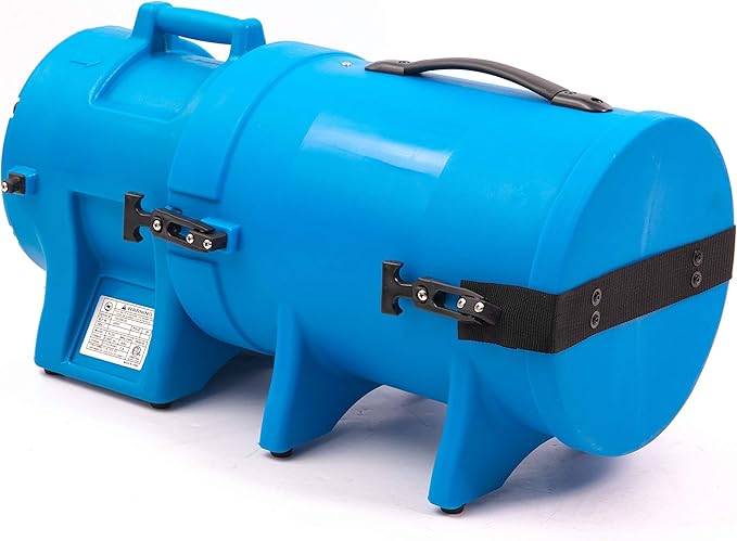 MOUNTO 8inch 1/3hp High Pressure Axial Blower Fan for Ventilation w/ 25ft hoses and canister - LeafyLoom