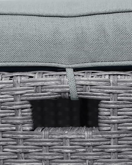 6-Piece Patio Furniture Set with Dining Table, Outdoor Garden Sectional Sofa, All-Weather Wicker Conversation Couch with Chairs, Stools and Cushions, Onesize, Gray Rattan - LeafyLoom