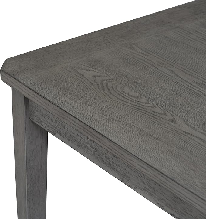 6-Piece Wooden Minimalist Dining Table Set with 4 Upholstered Chairs & 1 Bench with a Shelf for Kitchen Room Furniture, Dark Gray, 60" L x 43" W x 30" H - LeafyLoom