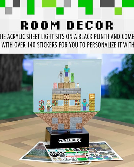 Paladone Minecraft Build a Level Light, Customizable Desk Lamp with Over 140, Stickers - LeafyLoom