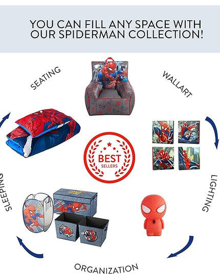 Idea Nuova Marvel Spiderman Plush Shade Stick Table Lamp, Red - LeafyLoom