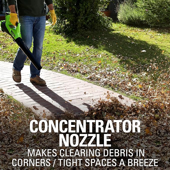 Greenworks 40V (110 MPH / 390 CFM) Cordless Axial Blower, 2.5Ah Battery and Charger Included - LeafyLoom