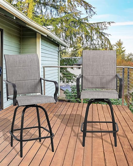 Shintenchi HGB-GR-C patio bar sets, Set of 2, Padded Gray - LeafyLoom
