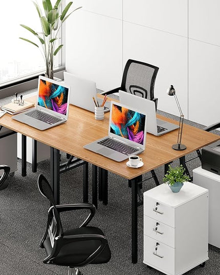 Need Office Computer Desk - 47.2L Sturdy and Heavy Duty Folding Laptop Table,Writing Table/Home Office Desk/Sewing Table,No Assembly Required (Teak Color) AC5BB12060 - LeafyLoom