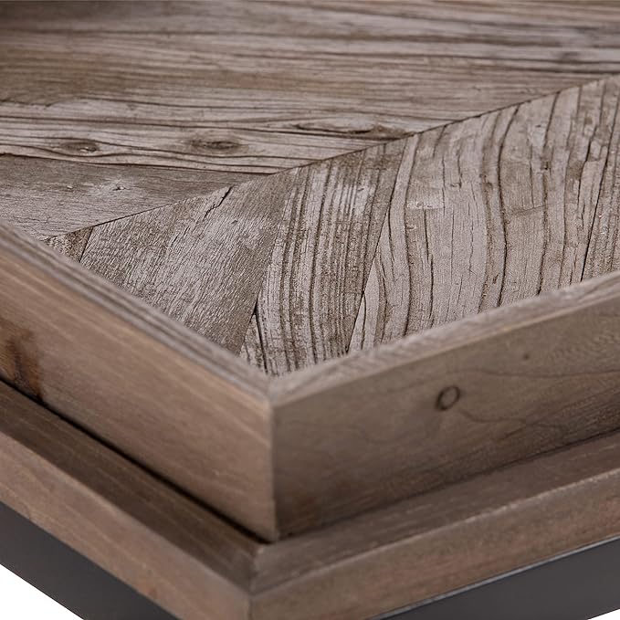 SIMPLIHOME Damien SOLID ELM WOOD 50 Inch Wide Console Table in Distressed Natural Elm, For the Living room, Entryway and Bedroom - LeafyLoom