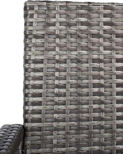 SAFAVIEH Outdoor Collection Bassey Grey Brown/White Cushion 4-Piece Conversation Patio Set PAT7507C - LeafyLoom