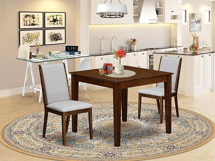 East West Furniture OXLA3-AWA-05 Oxford 3 Piece Room Furniture Set Consist of a Square Dining Table and 2 Upholstered Chairs, 36x36 Inch - LeafyLoom
