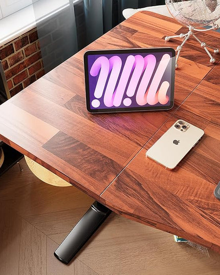 Monomi Height Adjustable Electric Standing Desk, 55 x 28 Inches Stand up Desk, Sit Stand Home Office Computer Desk(Black Frame+Cherry Top) - LeafyLoom