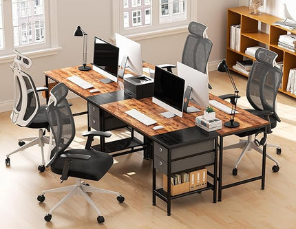 HOMIDEC Office Desk, Computer Desk with Drawers 63" Study Writing Desks for Home with Storage Shelves, Desks & Workstations for Home Office Bedroom - LeafyLoom