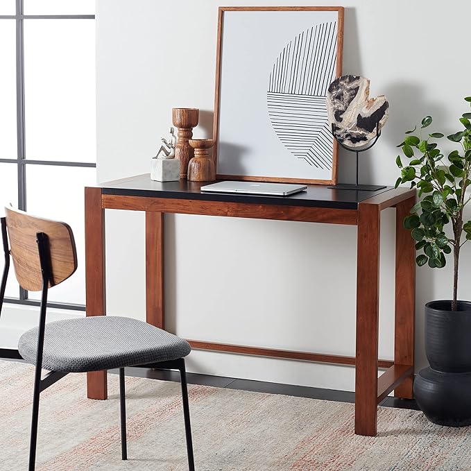 Safavieh Home Collection Halleck Black/Brown Desk, Medium - LeafyLoom