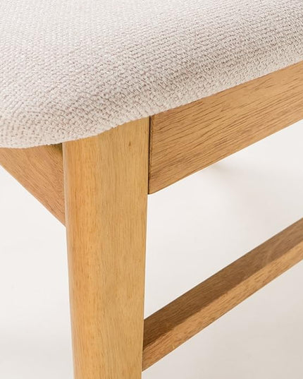 Christopher Knight Home Lucious Curved Leg Rectangular Dining Set, 5-Pcs Set, Natural Oak / Light Beige - LeafyLoom