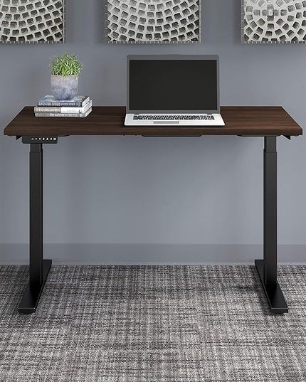 Bush Business Furniture Move 60 Electric Ergonomic Sit-Stand Computer Table for Home and Professional Office, 48W x 24D, Black Walnut - LeafyLoom