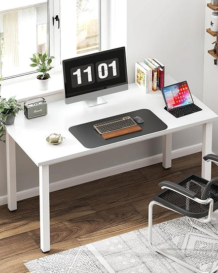 Need Computer Desk, 47 inch Home Office Desk, Modern Simple Style Home Office Gaming Desk, Basic Writing Table for Study Student, White - LeafyLoom
