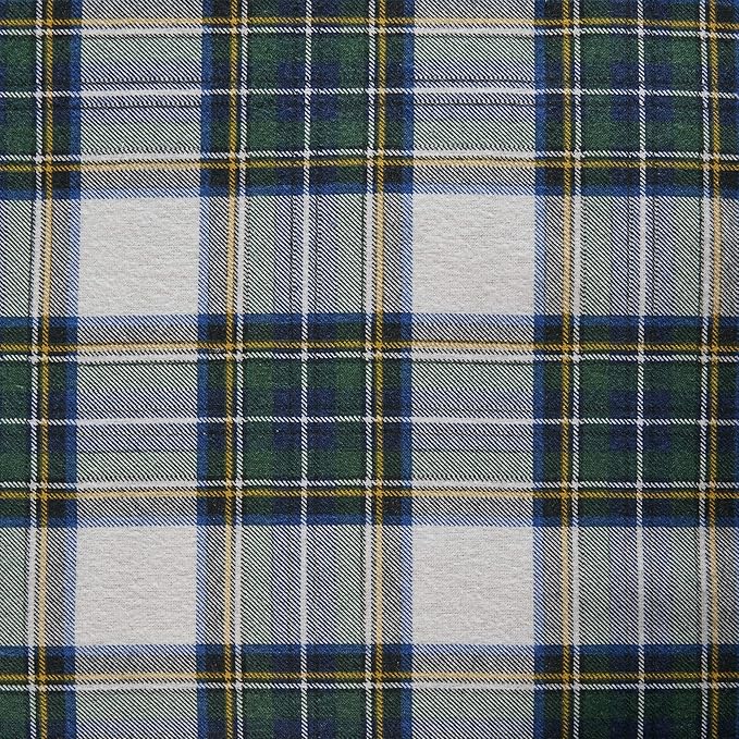 Comfort Spaces Cotton Flannel Breathable Warm Deep Pocket Sheets with Pillow Case Bedding, King, Green Plaid Scottish Plaid 4 Piece - LeafyLoom