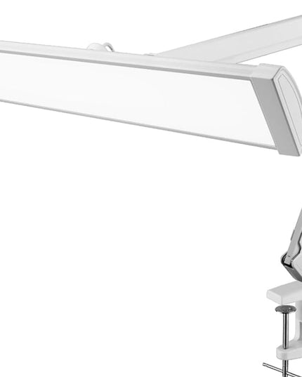 Super Bright 2,300 Lumens Powerful Professional Eye Care LED Desk Lamp, Brightness & Color Temperature Adjustable, Task Light for Home, beauty, Crafting, Office, Workbench (CCT, Dimmable, Silver) LeafyLoom