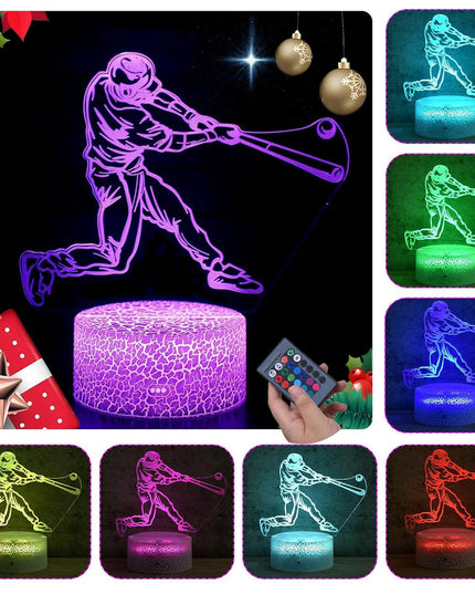Baseball Gifts for Boys Men Baseball Lamp Bedroom Baseball Decor with 7 Colors Changing Touch & Remote Control 3D Baseball Night Light Kids Christmas Birthday Gifts ZOKEA