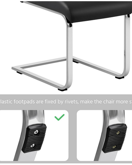 Yaheetech Dining Chairs Set of 6 Modern Dining Room Chairs Kitchen Chairs with Faux Leather Seat, Solid Legs and High Back for Dining Room, Kitchen, Black - LeafyLoom