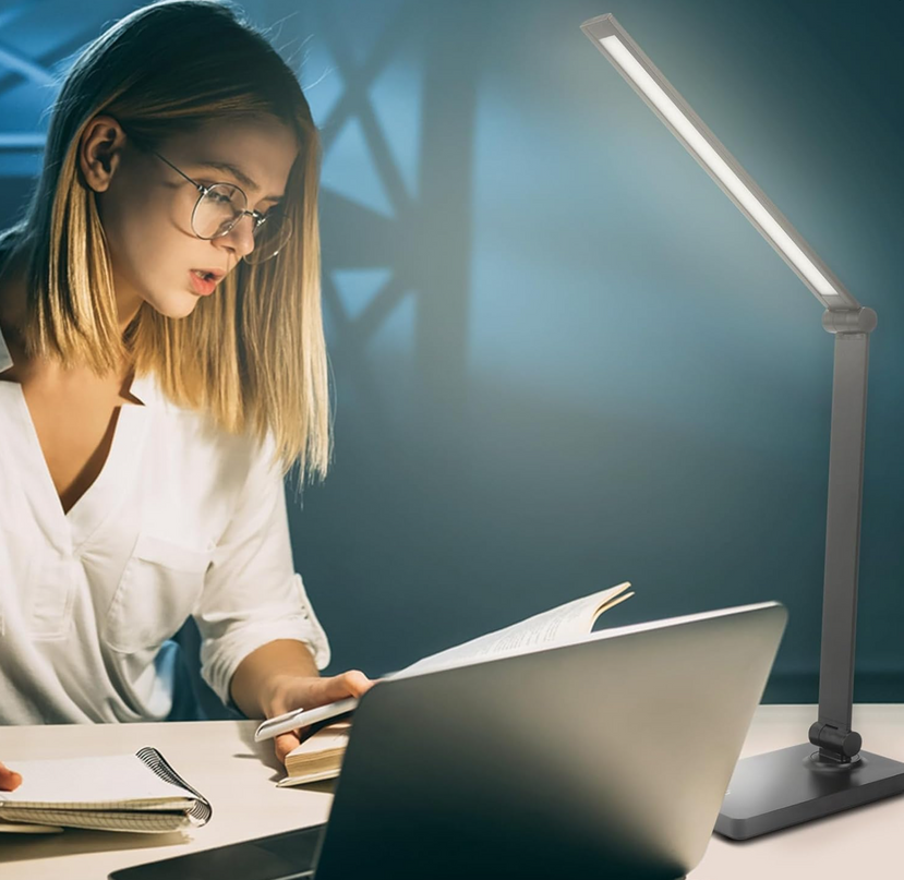 Rechargeable Desk Lamp LED Desk Lamps Eye-Caring Desk Lamps Dimmable Office Lamp with USB Chager Touch Control for Home Office Student Dormitory - LeafyLoom