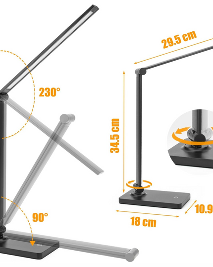 Rechargeable Desk Lamp LED Desk Lamps Eye-Caring Desk Lamps Dimmable Office Lamp with USB Chager Touch Control for Home Office Student Dormitory - LeafyLoom