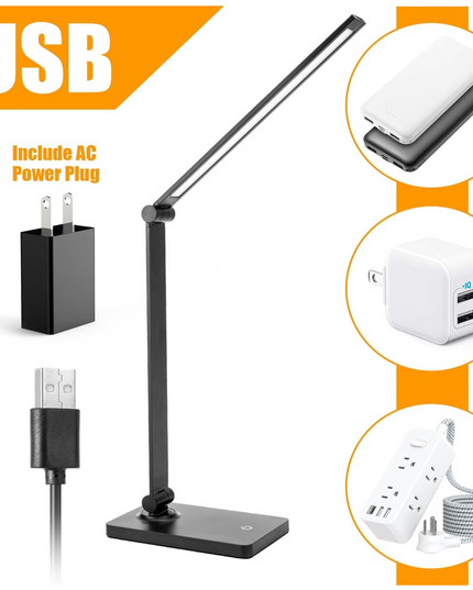 Rechargeable Desk Lamp LED Desk Lamps Eye-Caring Desk Lamps Dimmable Office Lamp with USB Chager Touch Control for Home Office Student Dormitory - LeafyLoom
