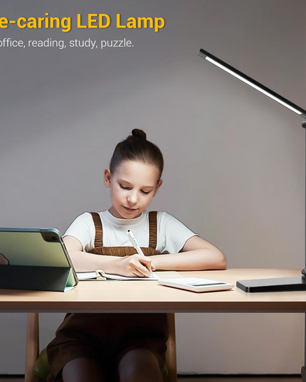 LED Desk Lamp for Home Office, 3 Levels Dimmable Desk Light with USB Charging Port, Small Study Lamp, Reading Light for Table, Black, 5000K | 3 Levels Dimmable, with USB Charging Port, for Home Office, Reading Light, Small Study Lamp, 5000K, for Table - LeafyLoom