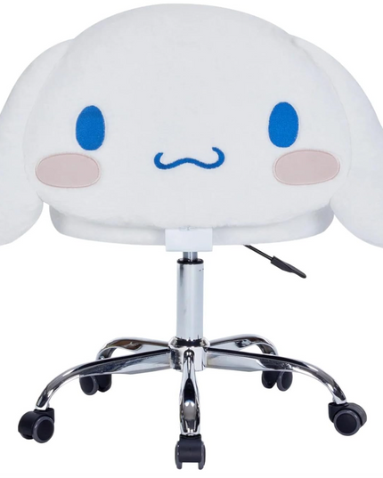 Impressions Vanity Cinnamoroll 360 Degree Swivel Vanity Chair for Bedroom, Armless Makeup Desk Chair with 5 Soft Rolling Wheels, Adjustable Seat Height, Metal Base, and Comfy Polyurethane Padded Seat LeafyLoom
