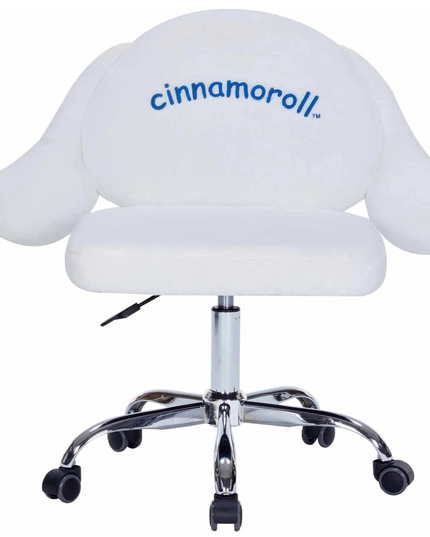 Impressions Vanity Cinnamoroll 360 Degree Swivel Vanity Chair for Bedroom, Armless Makeup Desk Chair with 5 Soft Rolling Wheels, Adjustable Seat Height, Metal Base, and Comfy Polyurethane Padded Seat LeafyLoom