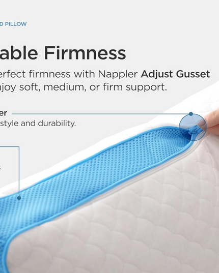 Side and Back Sleeper Pillow for Neck and Shoulder Pain Relief - Shredded Memory Foam Bed Pillow for Sleeping - 100% Adjustable Fill - Standard Size Modal Washable Case. Extra Fill Included - LeafyLoom