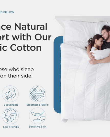 Side and Back Sleeper Pillow for Neck and Shoulder Pain Relief - Shredded Memory Foam Bed Pillow for Sleeping - 100% Adjustable Fill - Standard Size Modal Washable Case. Extra Fill Included - LeafyLoom