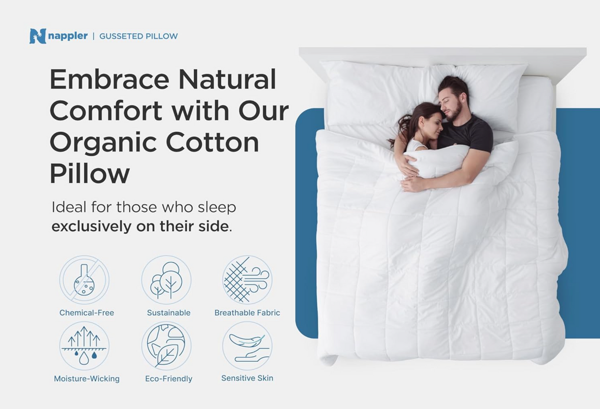 Side and Back Sleeper Pillow for Neck and Shoulder Pain Relief - Shredded Memory Foam Bed Pillow for Sleeping - 100% Adjustable Fill - Standard Size Modal Washable Case. Extra Fill Included - LeafyLoom