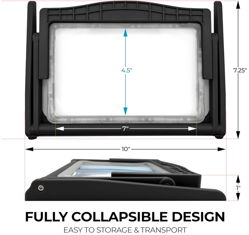 MAGNIPROS Patented 5X Large LED Page Magnifier with Detachable Stand | Eye Caring 3 Color Light Modes & Anti-Glare Lens to Reduce Eye Strain-Ideal for Reading Fine Print, Crafting, Low Vision Seniors - LeafyLoom