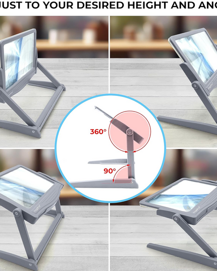 MAGNIPROS Patented 5X Large LED Page Magnifier with Detachable Stand | Eye Caring 3 Color Light Modes & Anti-Glare Lens to Reduce Eye Strain-Ideal for Reading Fine Print, Crafting, Low Vision Seniors - LeafyLoom