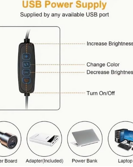 LED Desk Lamp – 12W Adjustable Swing Arm Light with 5 Color Modes & 10 Brightness Levels, Black, Eye-Caring Table Lamp for Home and Office