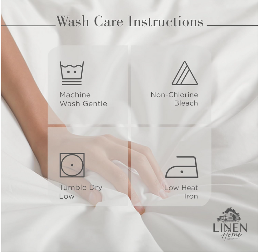 Linen Home 100% Cotton Percale Sheets Queen Size 4 Pc Cooling Set - White - LeafyLoom