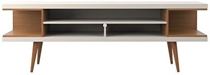 Manhattan Comfort Utopia 70.47" Freestanding Entertainment Center for Living Room, Mid Century Modern TV Stand with Shelves, Storage and Media Holes, Fits 65" Screens, 70.47 Inches, Maple Cream - LeafyLoom