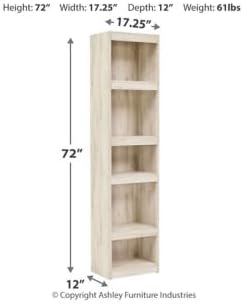 Signature Design by Ashley Bellaby Farmhouse Pier with 3 Adjustable Shelves, Whitewash - LeafyLoom