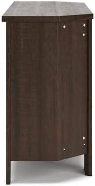 Signature Design by Ashley Camiburg Modern Corner TV Stand with Fireplace Option & Fits TVs Up to 48 Inches, Brown - LeafyLoom