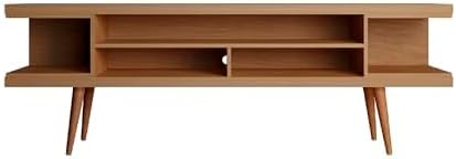 Manhattan Comfort Utopia 70.47" Freestanding Entertainment Center for Living Room, Mid Century Modern TV Stand with Shelves, Storage and Media Holes, Fits 65" Screens, 70.47 Inches, Maple - LeafyLoom