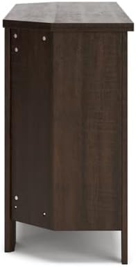 Signature Design by Ashley Camiburg Modern Corner TV Stand with Fireplace Option & Fits TVs Up to 48 Inches, Brown - LeafyLoom