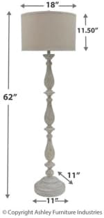 Signature Design by Ashley Bernadate Cottage 61" Candlestick Design Floor Lamp, Whitewash - LeafyLoom