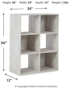 Signature Design by Ashley Paxberry Coastal 6 Cube Storage Organizer or Bookcase, Whitewash - LeafyLoom
