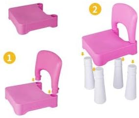 burgkidz Plastic Kids Chair, Durable and Lightweight, 9.3" Height Seat, Indoor or Outdoor Use for Toddlers Boys Girls Aged 3+ (Pink) - LeafyLoom