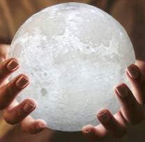 Moon Lamp - Unique Gift - 3D Print 3 Colors (Warn, Cool & Harvest) Lunar Lamp - Rechargeable and Touch Control Brightness (15cm) - LeafyLoom