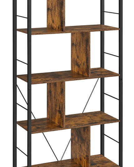 VASAGLE Bookshelf, 5-Tier Bookcase, Storage Shelving Unit, Display Shelf with Open Compartments for Living Room, Home Office, Bedroom, Industrial, Rustic Brown and Black ULBC121B01