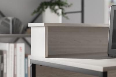 Signature Design by Ashley Bayflynn 36" Modern Home Office Desk With Hutch, White & Black - LeafyLoom