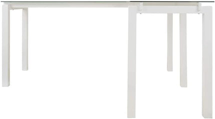 Signature Design by Ashley Baraga Contemporary Glass L-Shaped Home Office Desk, White - LeafyLoom